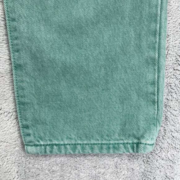 Levis 501 Crop Jeans Womens 28x26 Green Denim Cotton Rare Straight Leg High Rise - Picture 4 of 16